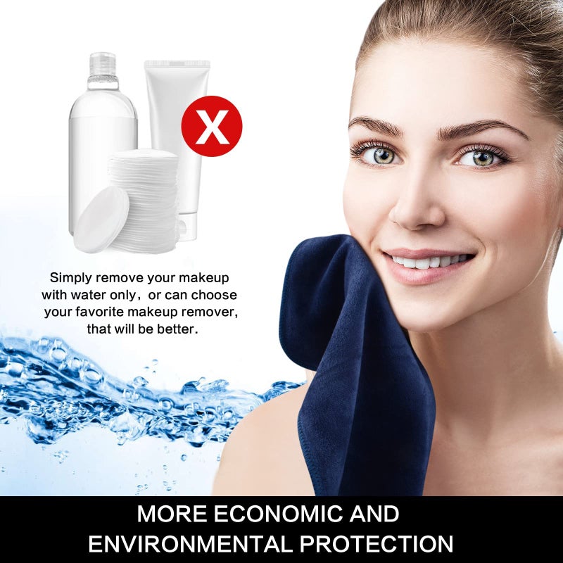 SINLAND Microfiber Facial Cloths Fast Drying Washcloth 12inch x 12inch (6pack, Navy Blue) - Image 5